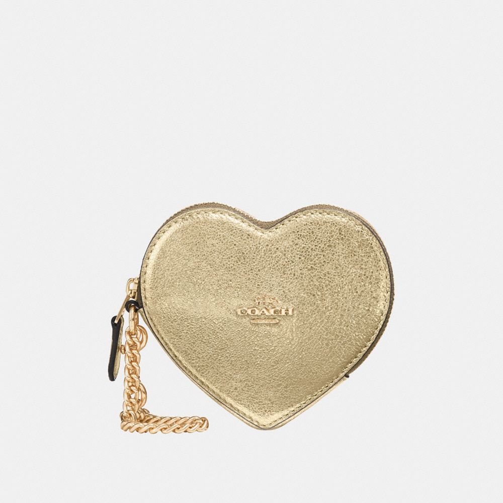 HEART COIN CASE - WHITE GOLD/LIGHT GOLD - COACH F39068