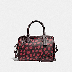 COACH F39072 - MINI BENNETT SATCHEL WITH DEER SPOT PRINT RASPBERRY/SILVER