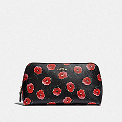 COSMETIC CASE 22 WITH POPPY PRINT - COACH F39076 - BLACK/MULTI/LIGHT GOLD