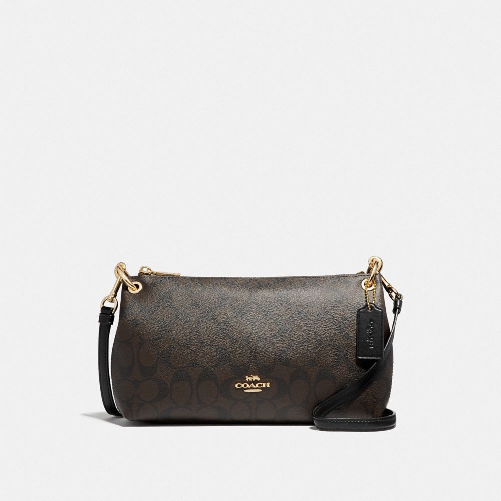 CHARLEY CROSSBODY IN SIGNATURE CANVAS - BROWN/BLACK/LIGHT GOLD - COACH F39087
