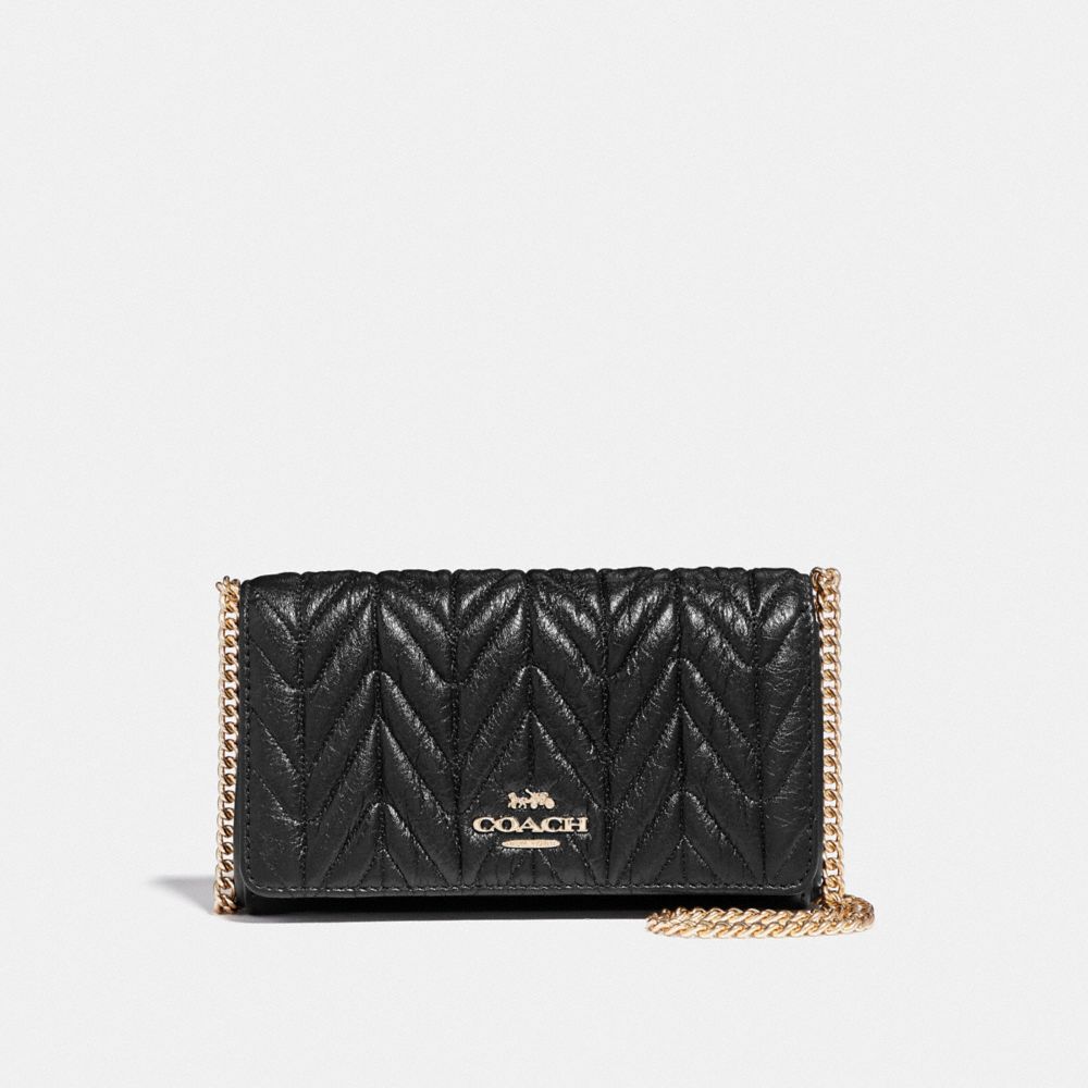 CROSSBODY WITH QUILTING - BLACK/LIGHT GOLD - COACH F39142