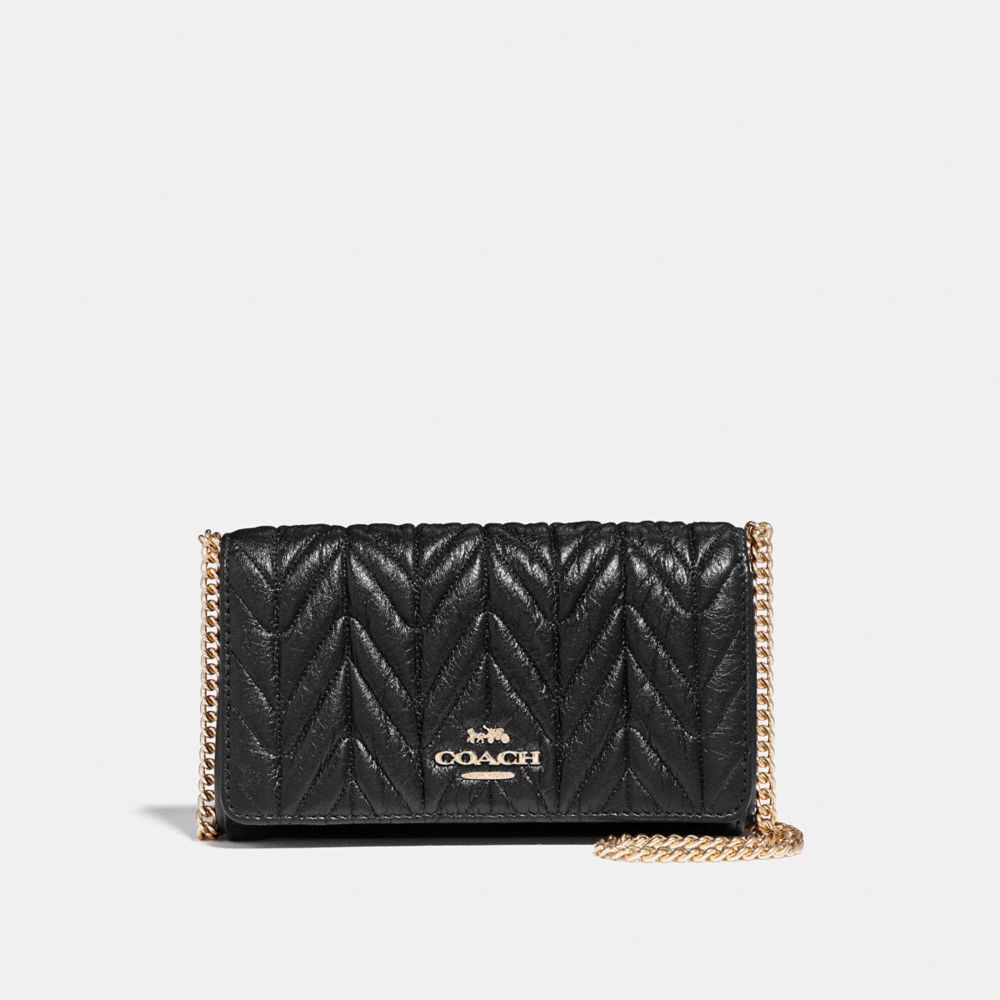 CROSSBODY WITH QUILTING - COACH F39142 - BLACK/LIGHT GOLD