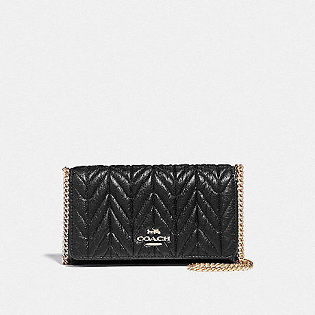 COACH CROSSBODY WITH QUILTING - BLACK/LIGHT GOLD - F39142