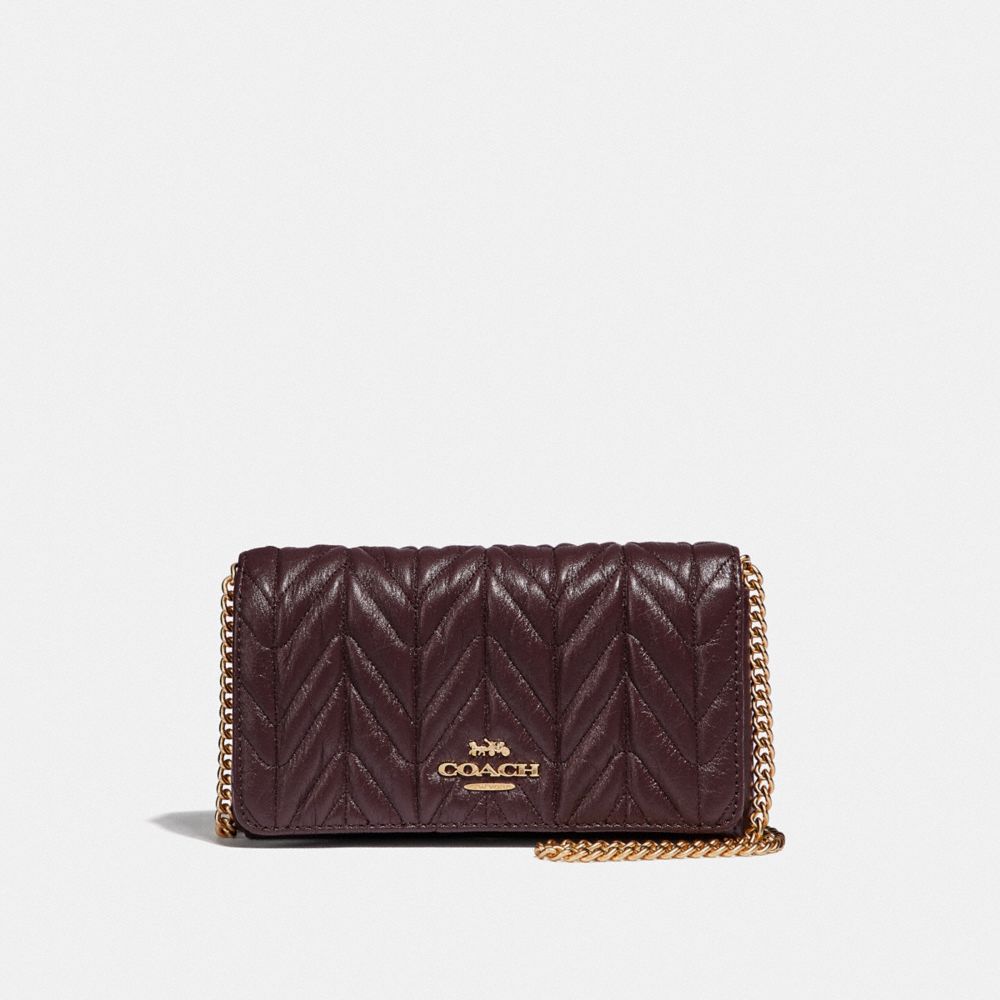 COACH F39142 - CROSSBODY WITH QUILTING OXBLOOD 1/LIGHT GOLD