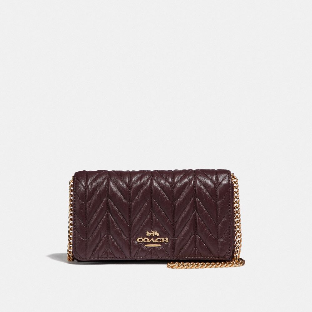 COACH F39142 CROSSBODY WITH QUILTING OXBLOOD 1/LIGHT GOLD