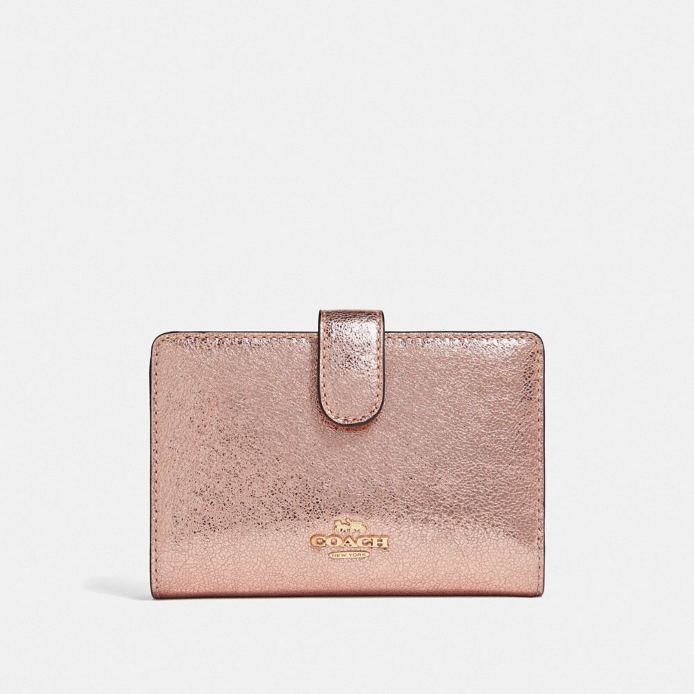 MEDIUM CORNER ZIP WALLET - F39144 - ROSE GOLD/LIGHT GOLD