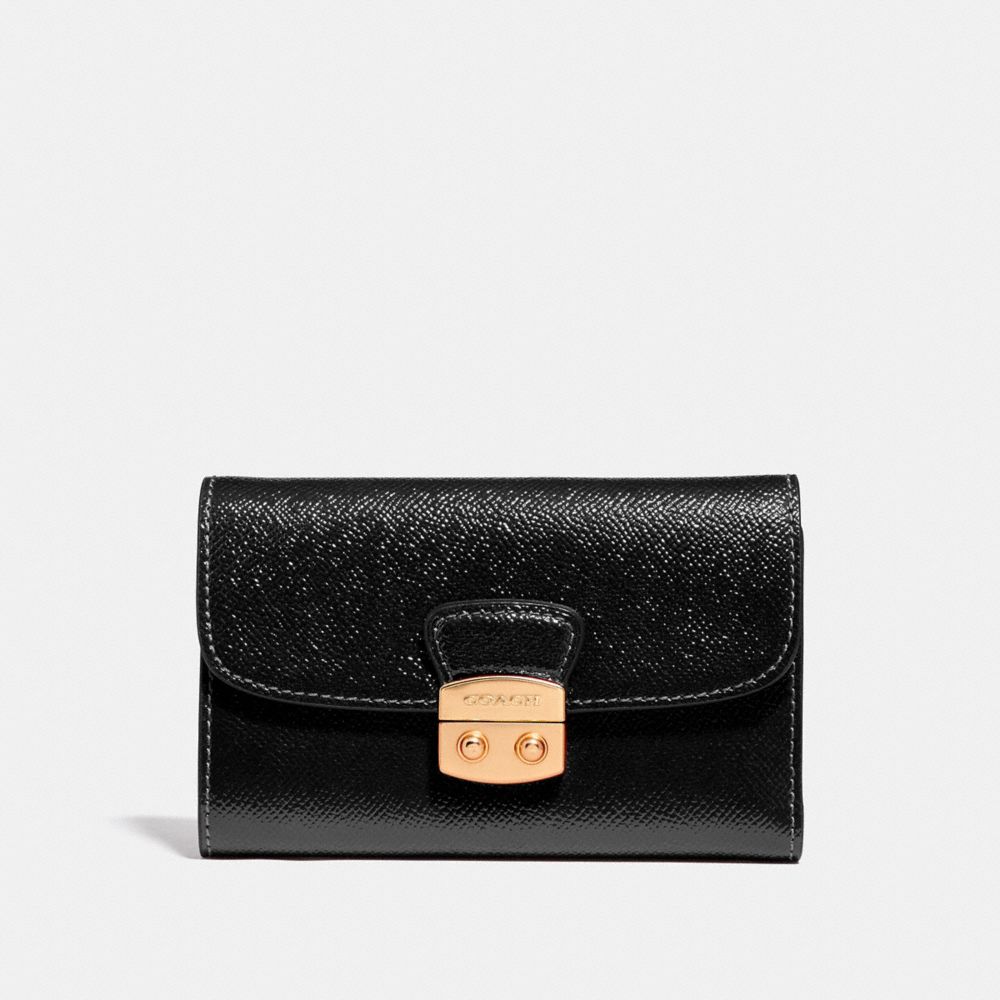 COACH F39164 Avary Medium Envelope Wallet BLACK/LIGHT GOLD