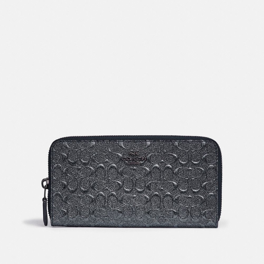 COACH F39171 - ACCORDION ZIP WALLET IN SIGNATURE LEATHER - CHARCOAL ...