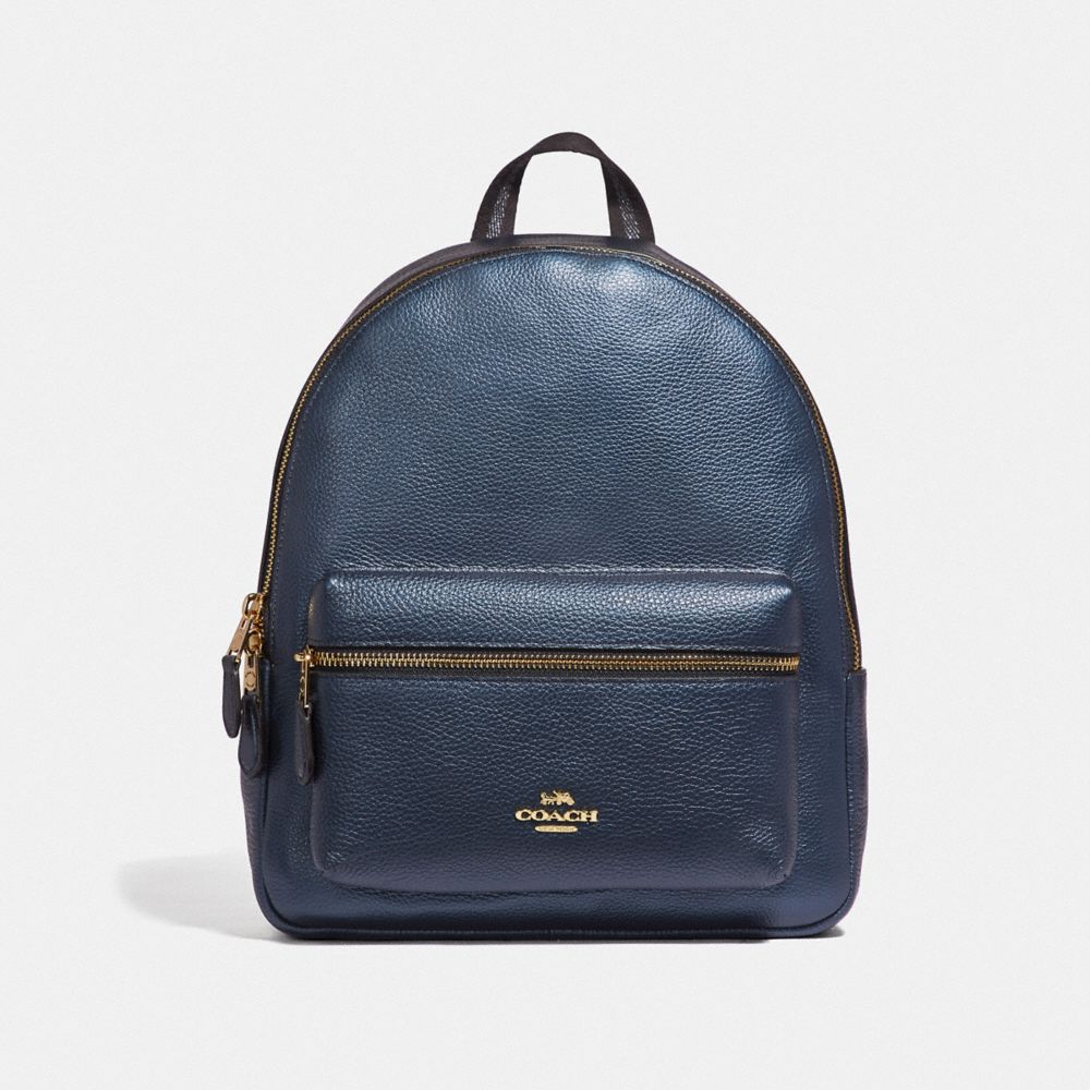 MEDIUM CHARLIE BACKPACK - F39196 - METALLIC DENIM/LIGHT GOLD