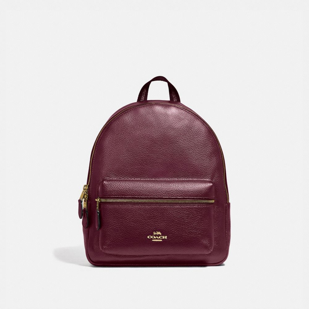 MEDIUM CHARLIE BACKPACK - IM/METALLIC WINE - COACH F39196