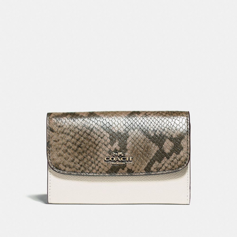 COACH MEDIUM ENVELOPE WALLET - CHALK/NEUTRAL/LIGHT GOLD - F39201