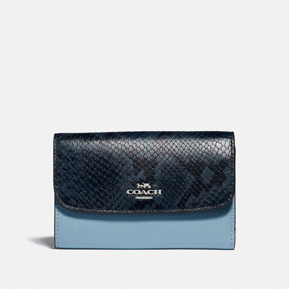 COACH MEDIUM ENVELOPE WALLET - CORNFLOWER/MIDNIGHT/SILVER - F39201