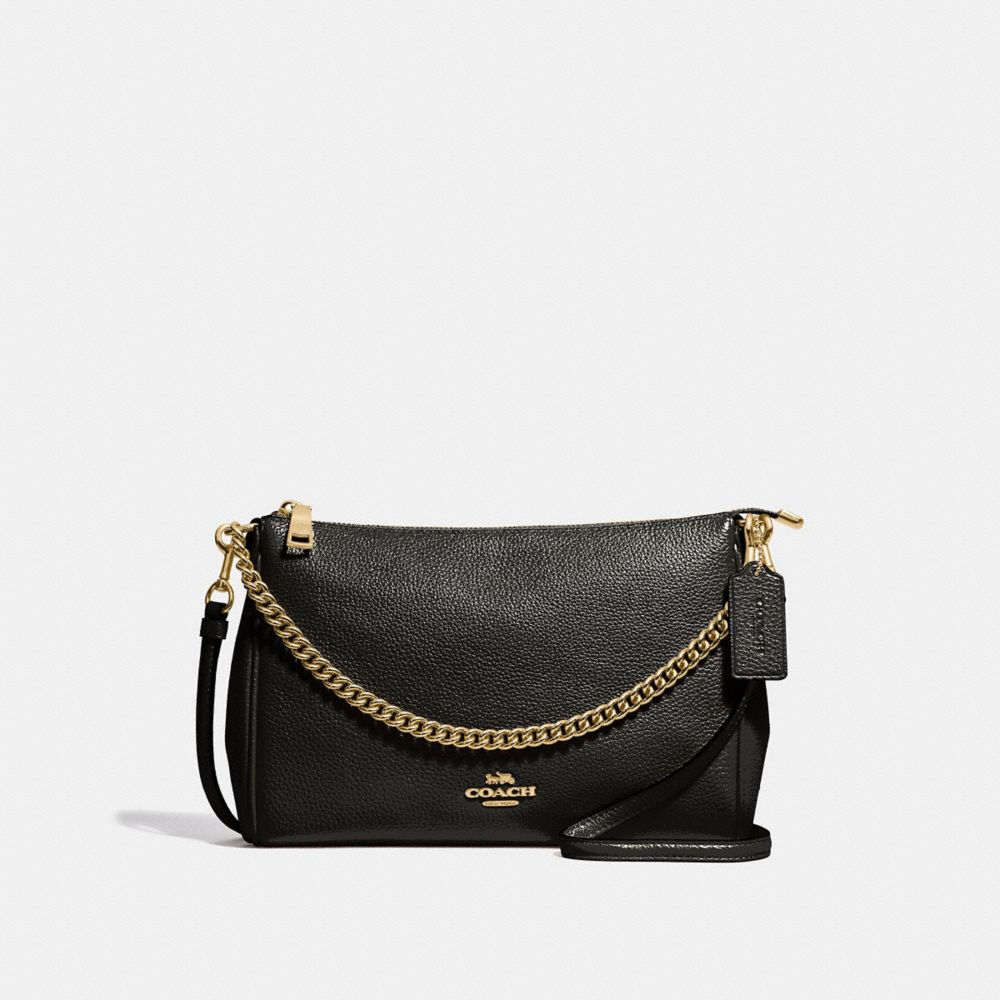 COACH F39206 Carrie Crossbody BLACK/LIGHT GOLD