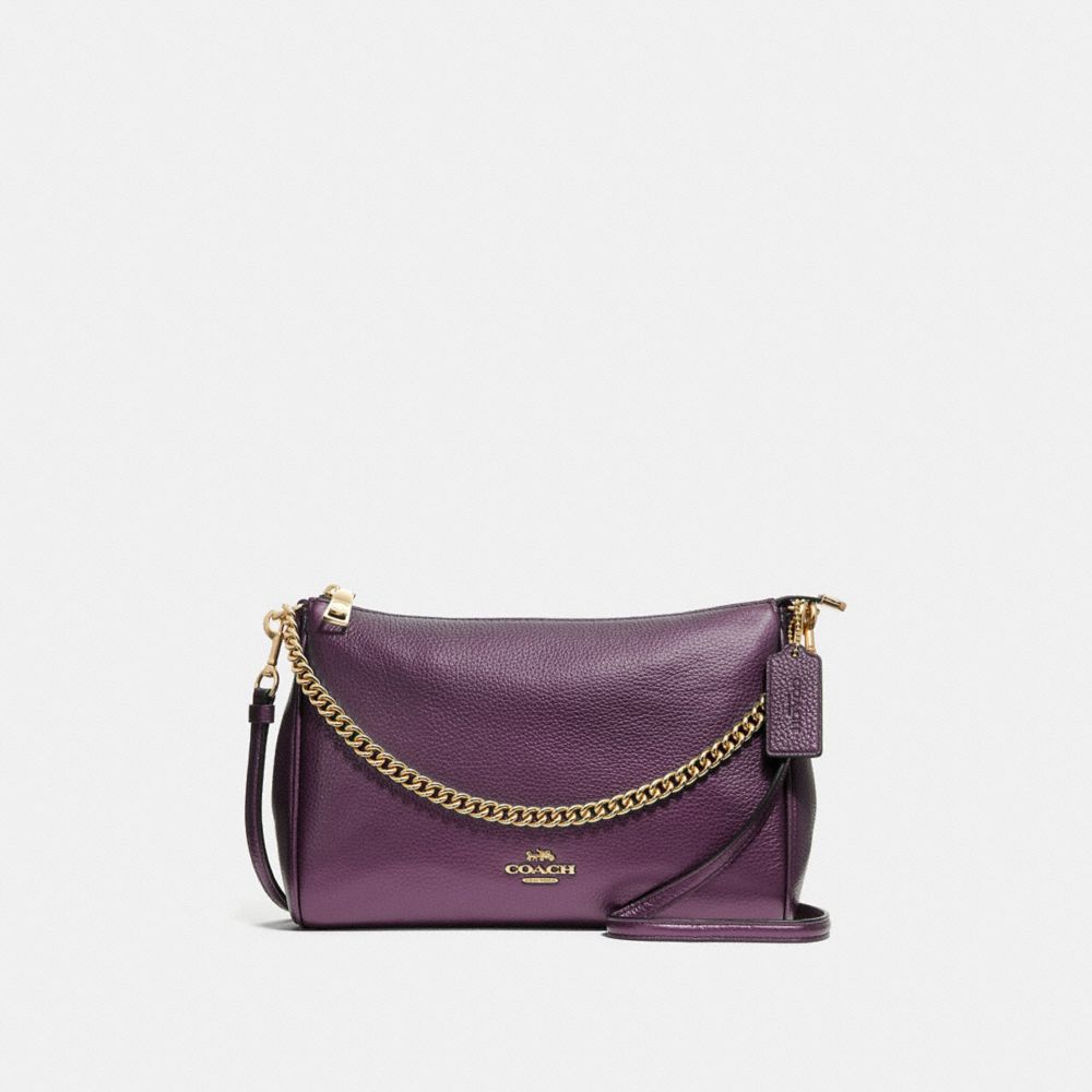 CARRIE CROSSBODY - F39207 - METALLIC RASPBERRY/LIGHT GOLD