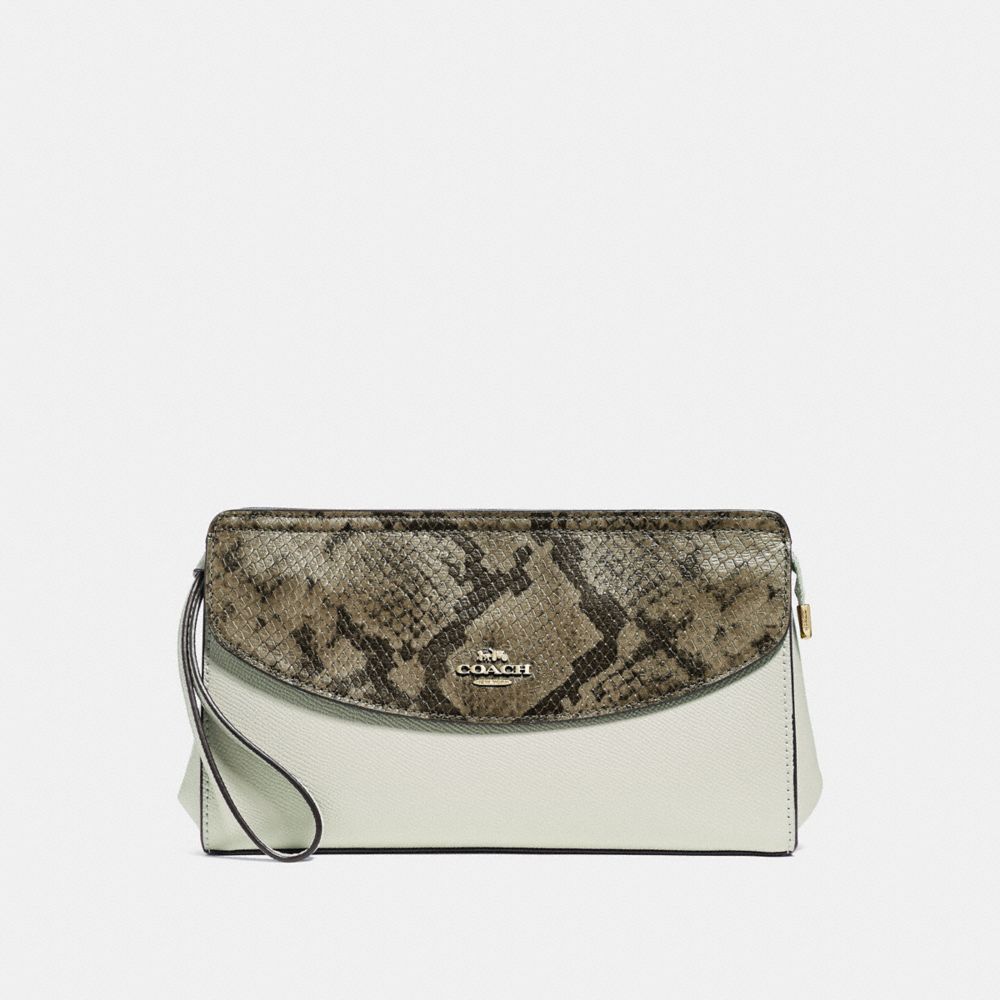 COACH F39219 - FLAP CLUTCH CHALK/NEUTRAL/LIGHT GOLD