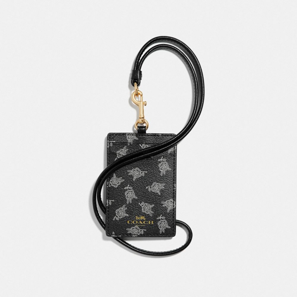 ID LANYARD WITH CALICO PEONY PRINT - BLACK/MULTI/LIGHT GOLD - COACH F39226