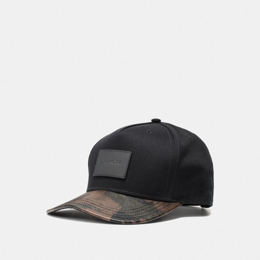 SIGNATURE CAMO FLAT BRIM HAT - LOGO CAMO - COACH F39230