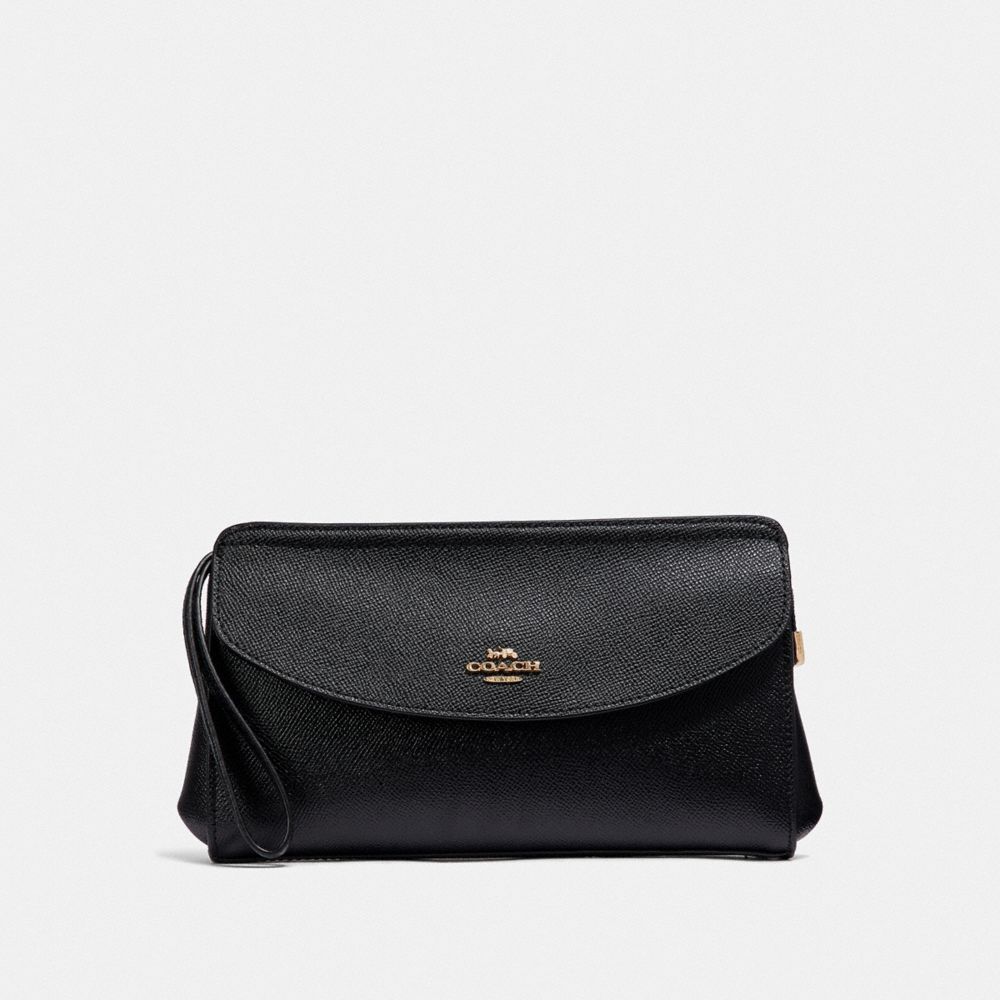 FLAP CLUTCH - COACH F39234 - BLACK/LIGHT GOLD