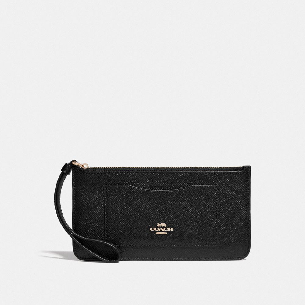 ZIP TOP WALLET - F39236 - BLACK/LIGHT GOLD