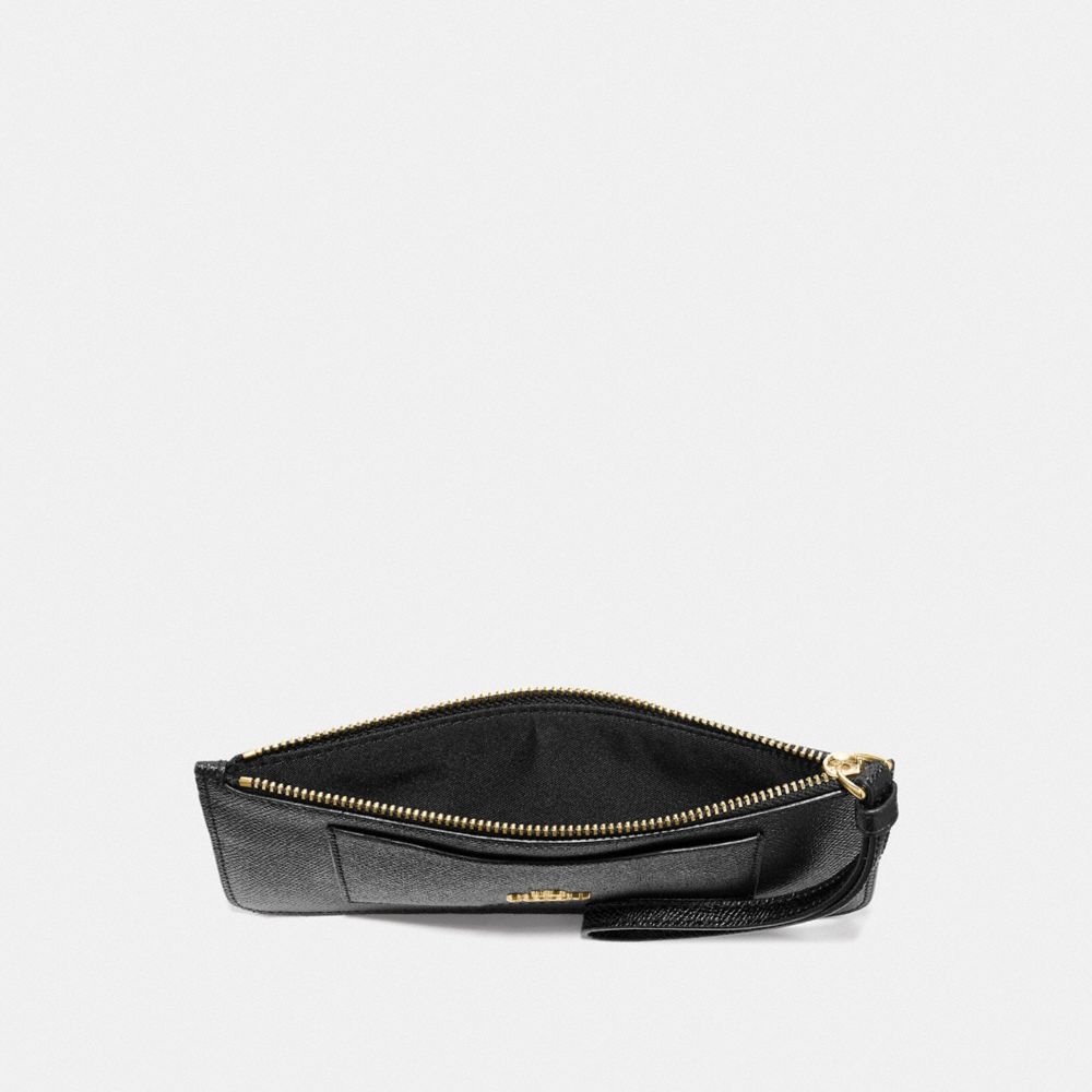 COACH F39236 ZIP TOP WALLET BLACK/LIGHT GOLD