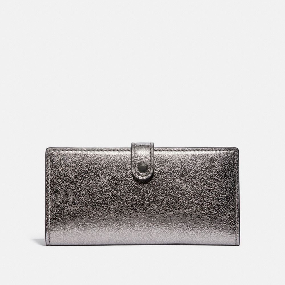 SLIM TRIFOLD WALLET - METALLIC GRAPHITE/PEWTER - COACH F39258