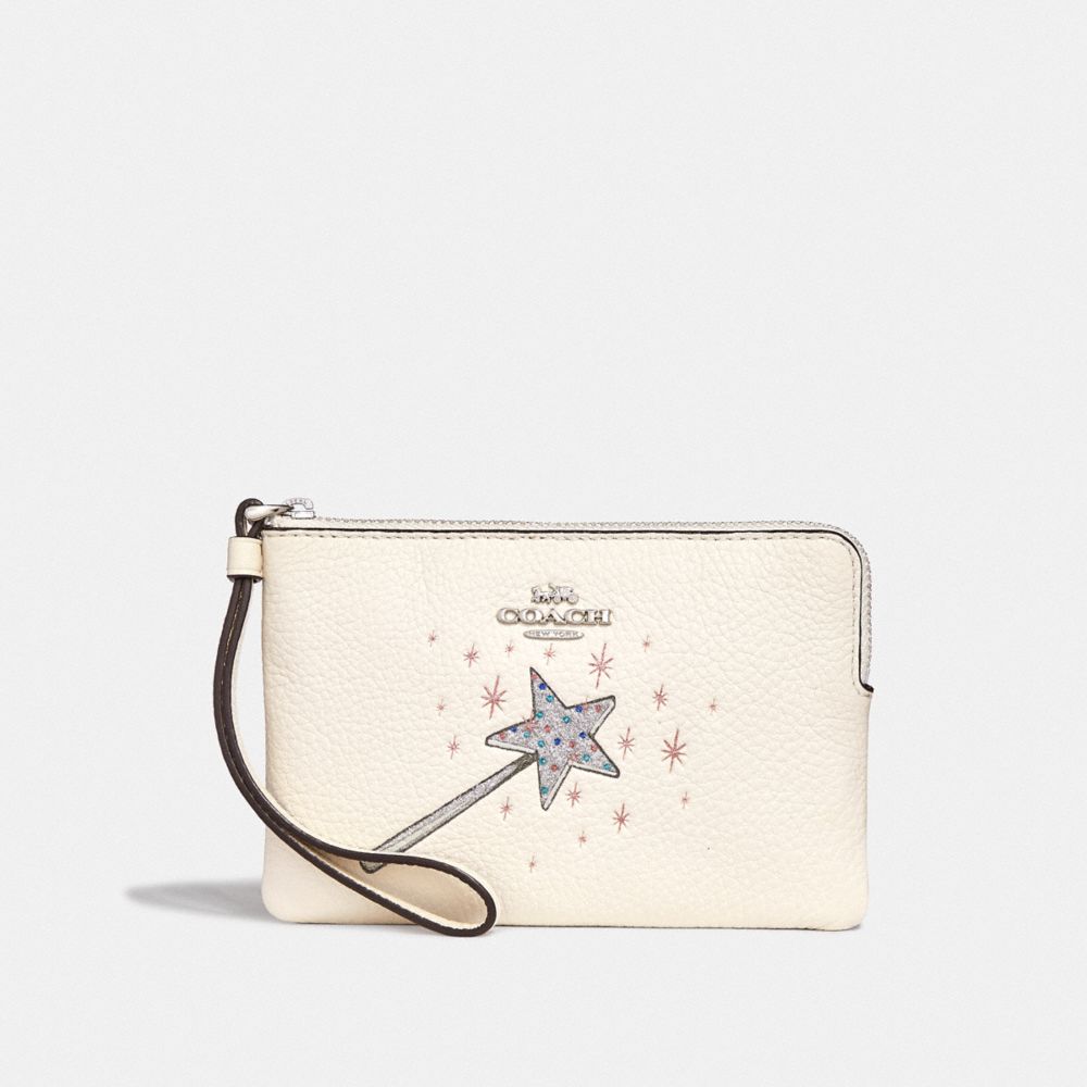 CORNER ZIP WRISTLET WITH WAND - CHALK/SILVER - COACH F39271