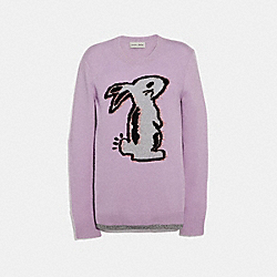 COACH F39276 Selena Bunny Intarsia Sweater LILAC