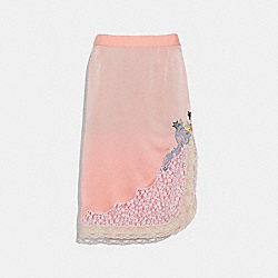 SELENA LACE DETAIL SKIRT - PAJAMA PINK - COACH F39279