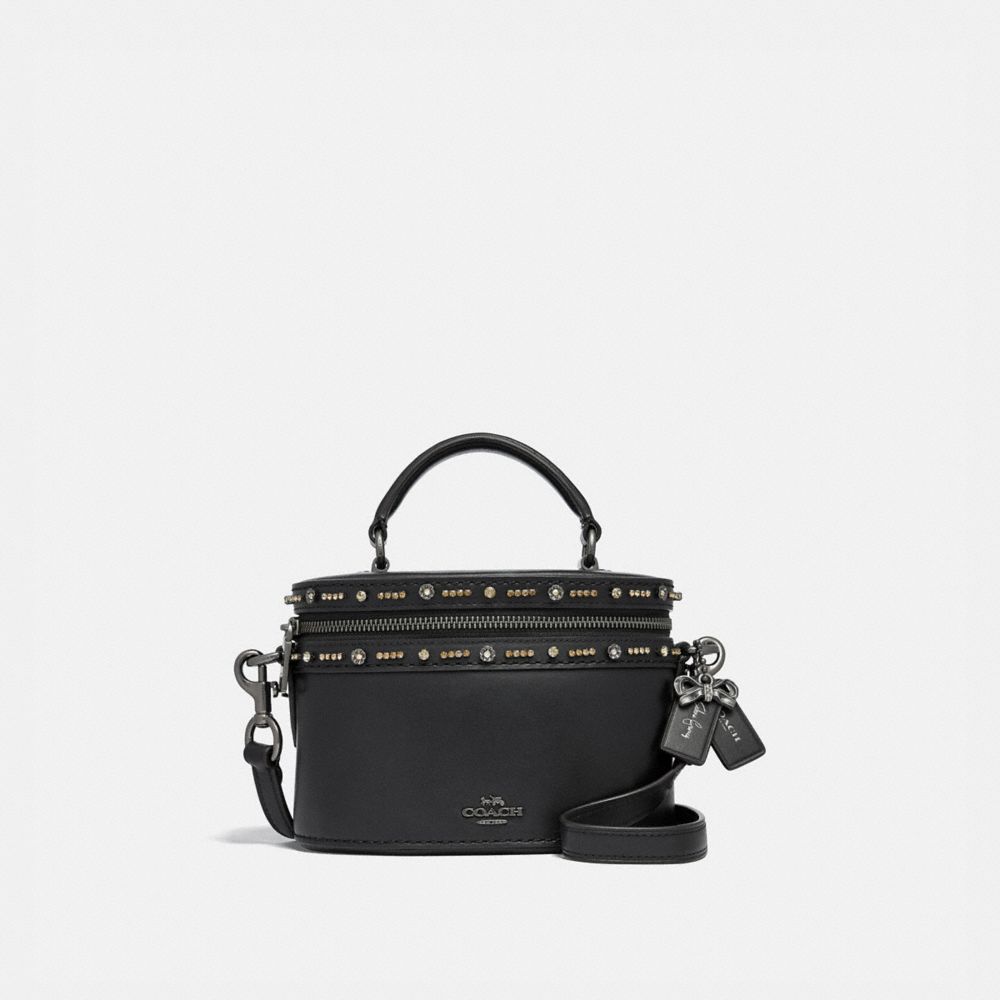 COACH SELENA TRAIL BAG WITH CRYSTAL EMBELLISHMENT - BLACK/GUNMETAL - F39292