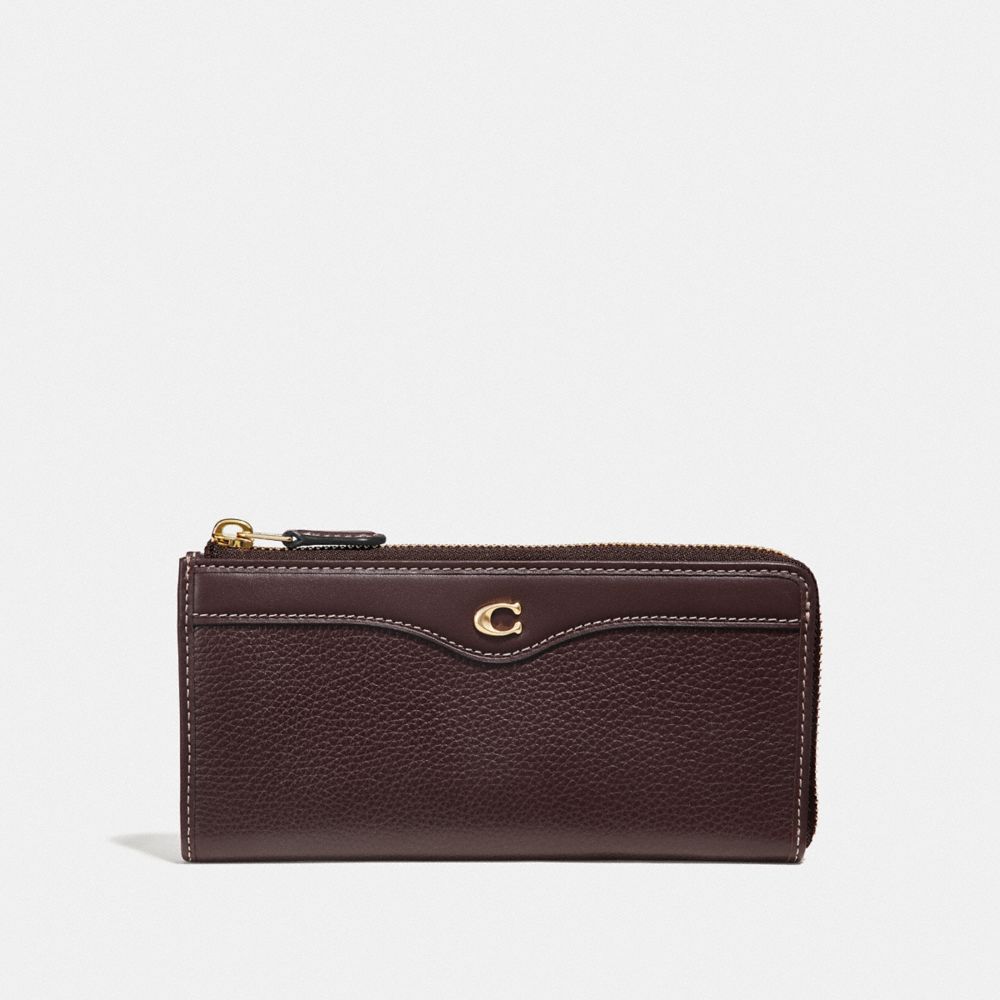 COACH L-ZIP WALLET - OXBLOOD 1/LIGHT GOLD - F39310