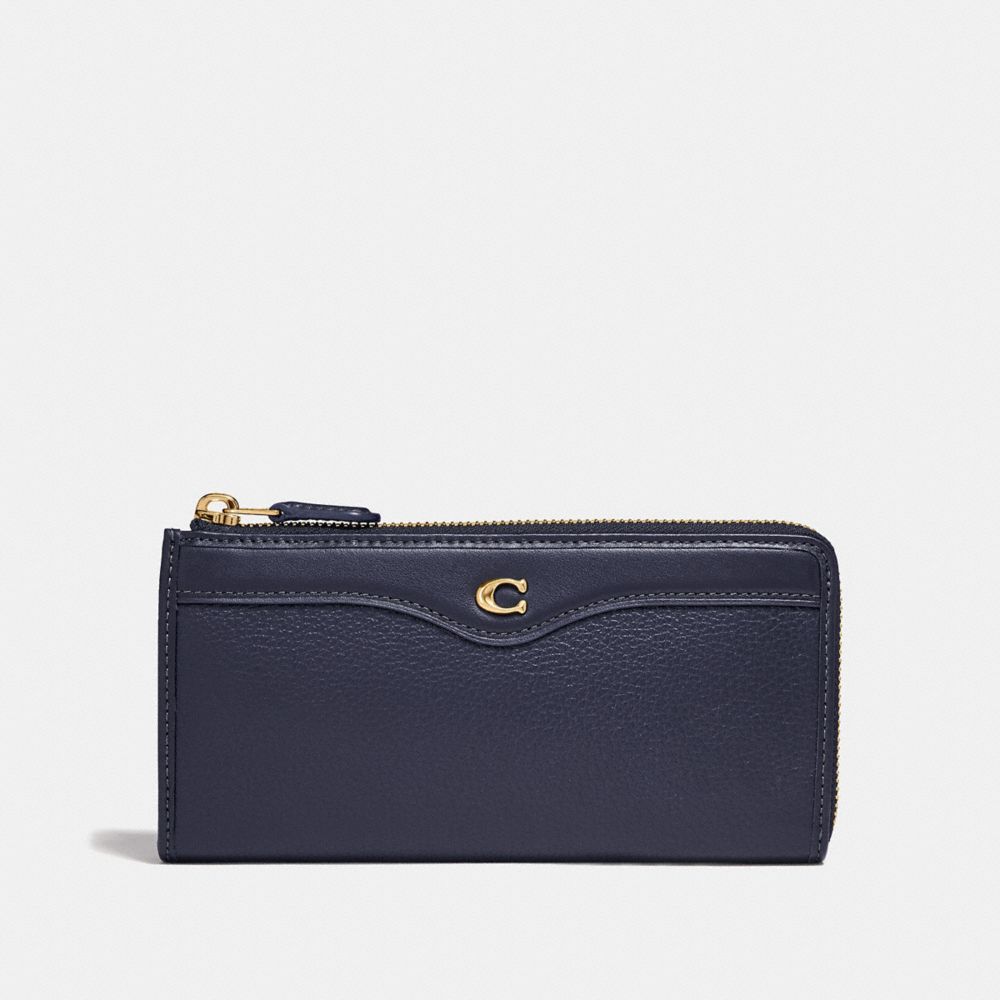 COACH L-ZIP WALLET - MIDNIGHT/LIGHT GOLD - F39310