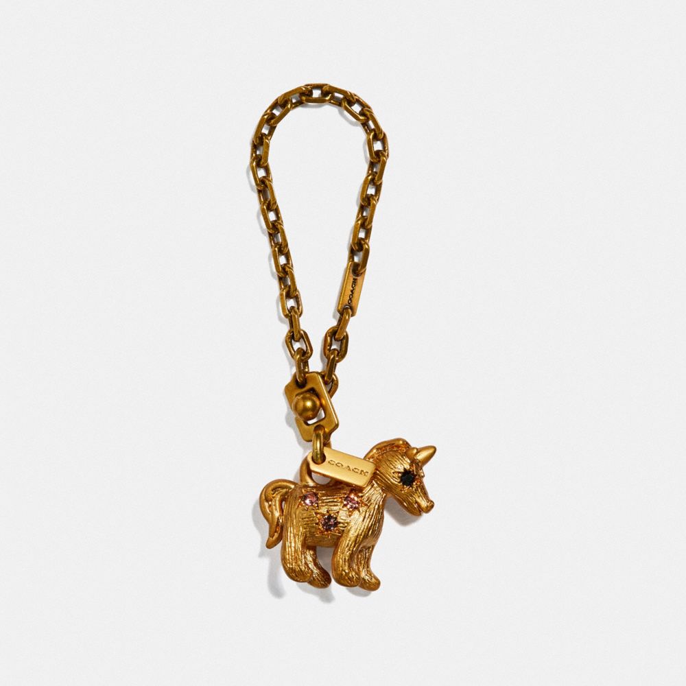 JEWELED UNI BAG CHARM - B4/BRASS - COACH F39407