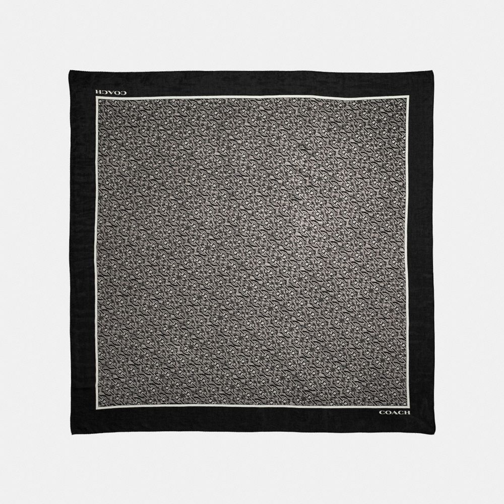 SIGNATURE CHAIN OVERSIZED SQUARE SCARF - F39417 - BLACK