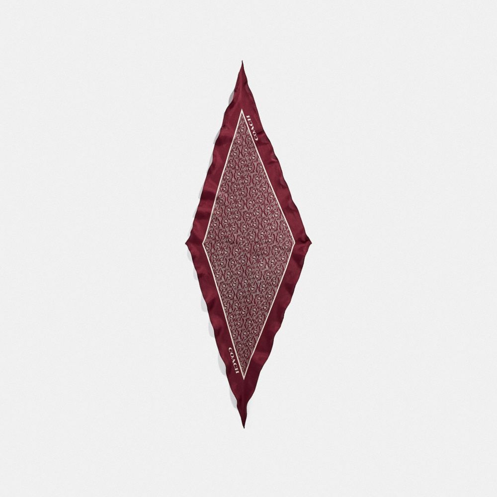 COACH F39419 - SIGNATURE CHAIN SILK DIAMOND SCARF CLARET