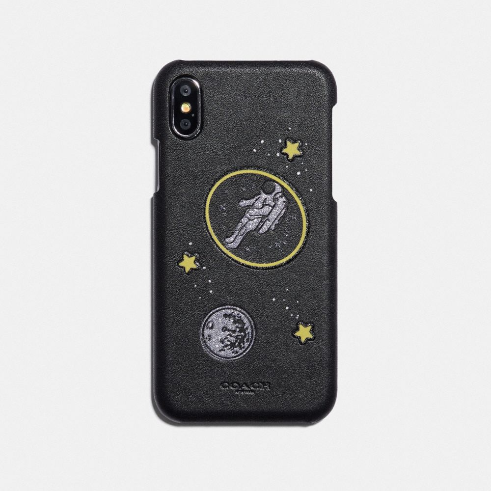 IPHONE X/XS CASE WITH GLOW IN THE DARK PATCH - F39432 - BLACK MULTICOLOR