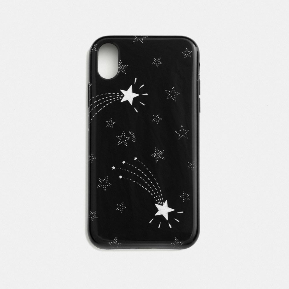 IPHONE XR CASE WITH SHOOTING STAR PRINT - COACH F39492 - BLACK