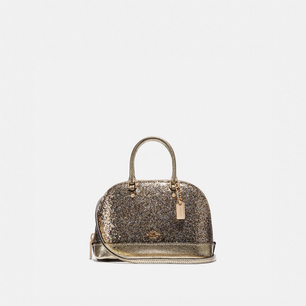 WIZARD OF OZ GLITTER MICRO MINI SIERRA SATCHEL - COACH F39497 - GOLD/LIGHT GOLD