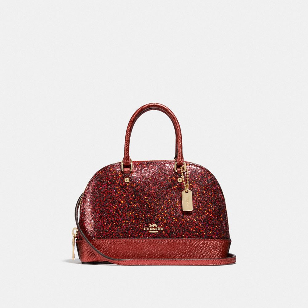 COACH F39497 - WIZARD OF OZ GLITTER MICRO MINI SIERRA SATCHEL RUBY/LIGHT GOLD