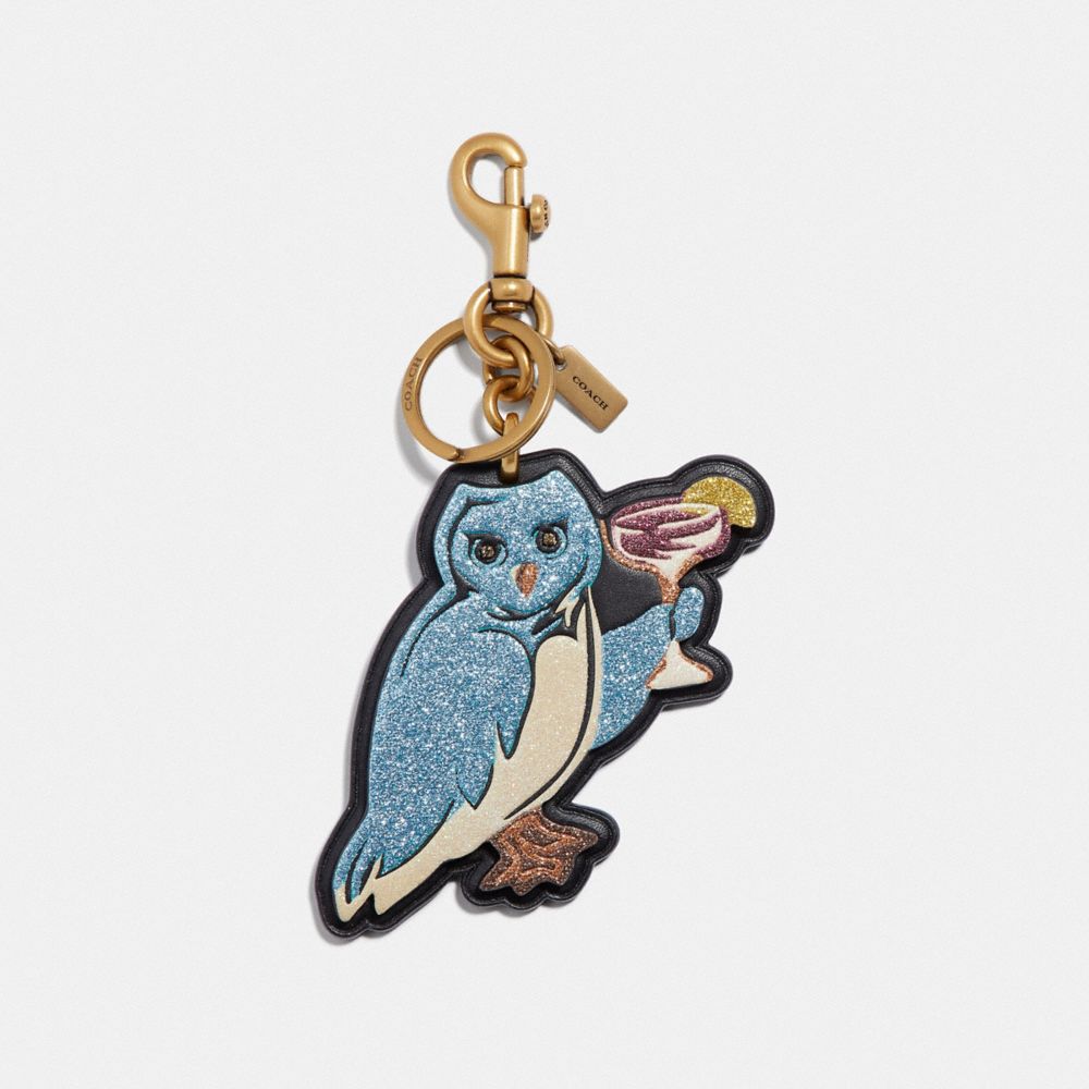 COACH F39499 Party Owl Bag Charm LI/BLACK