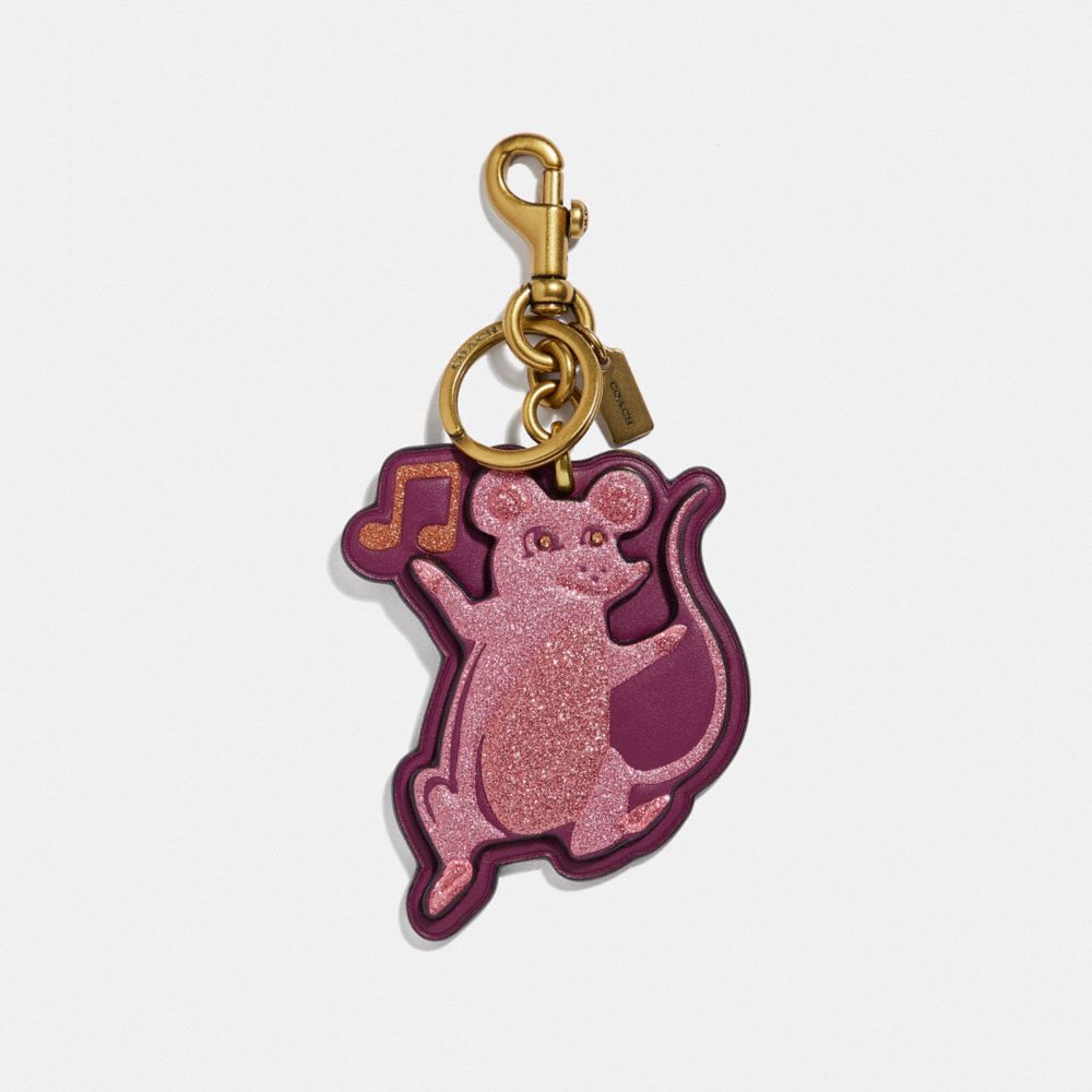 COACH F39500 Party Mouse Bag Charm B4/DARK BERRY