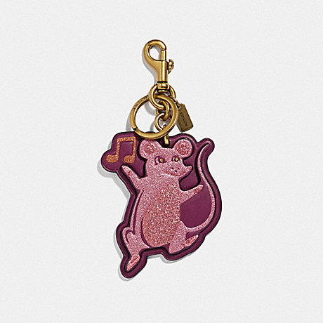 COACH F39500 PARTY MOUSE BAG CHARM B4/DARK-BERRY