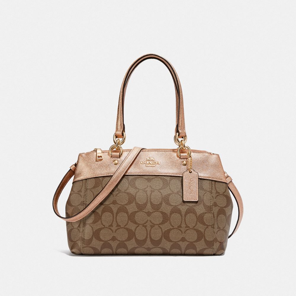 COACH F39521 - MINI BROOKE CARRYALL IN SIGNATURE CANVAS KHAKI/ROSE GOLD/LIGHT GOLD