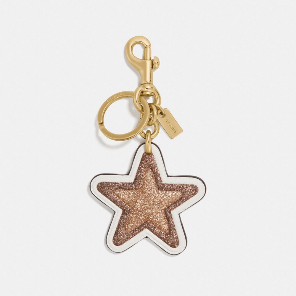 COACH GLITTER STAR BAG CHARM - CHALK/GOLD - F39534