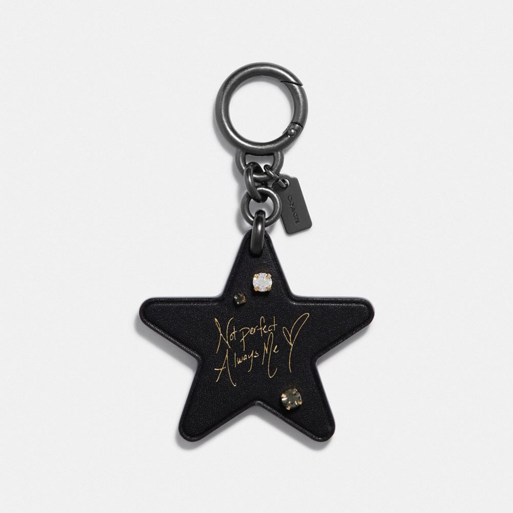 COACH F39544 - SELENA STAR BAG CHARM BLACK/LIGHT GOLD