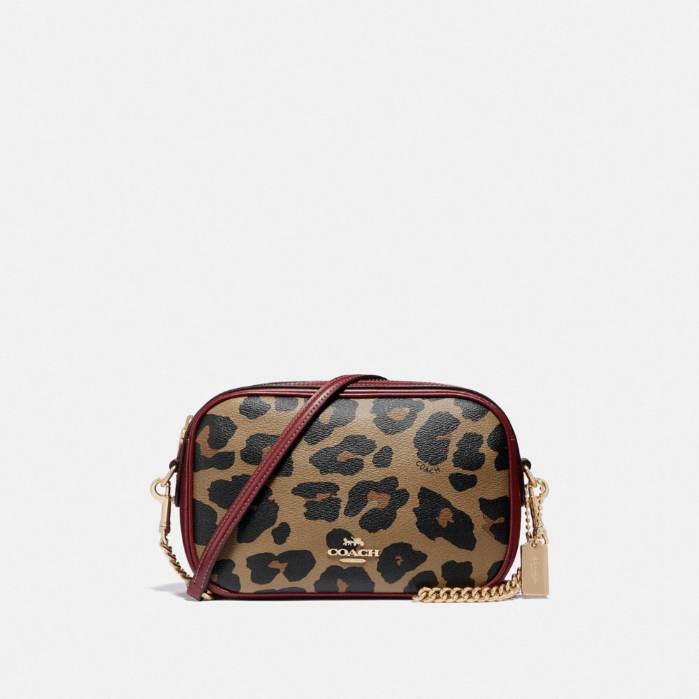 COACH F39587 - ISLA CHAIN CROSSBODY WITH LEOPARD PRINT NATURAL/LIGHT GOLD