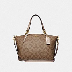 COACH F39590 - SMALL KELSEY SATCHEL IN SIGNATURE CANVAS KHAKI/ROSE GOLD/LIGHT GOLD