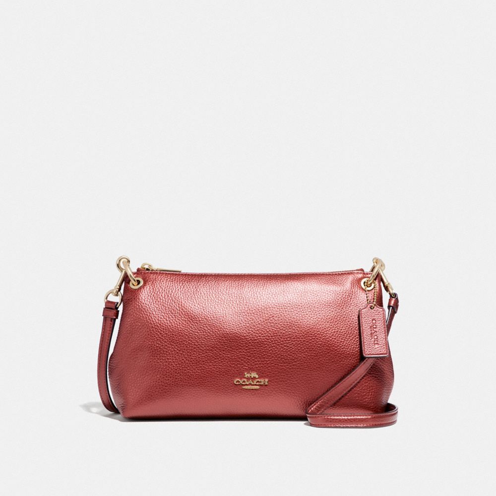 COACH CHARLEY CROSSBODY - METALLIC CURRANT/LIGHT GOLD - F39591