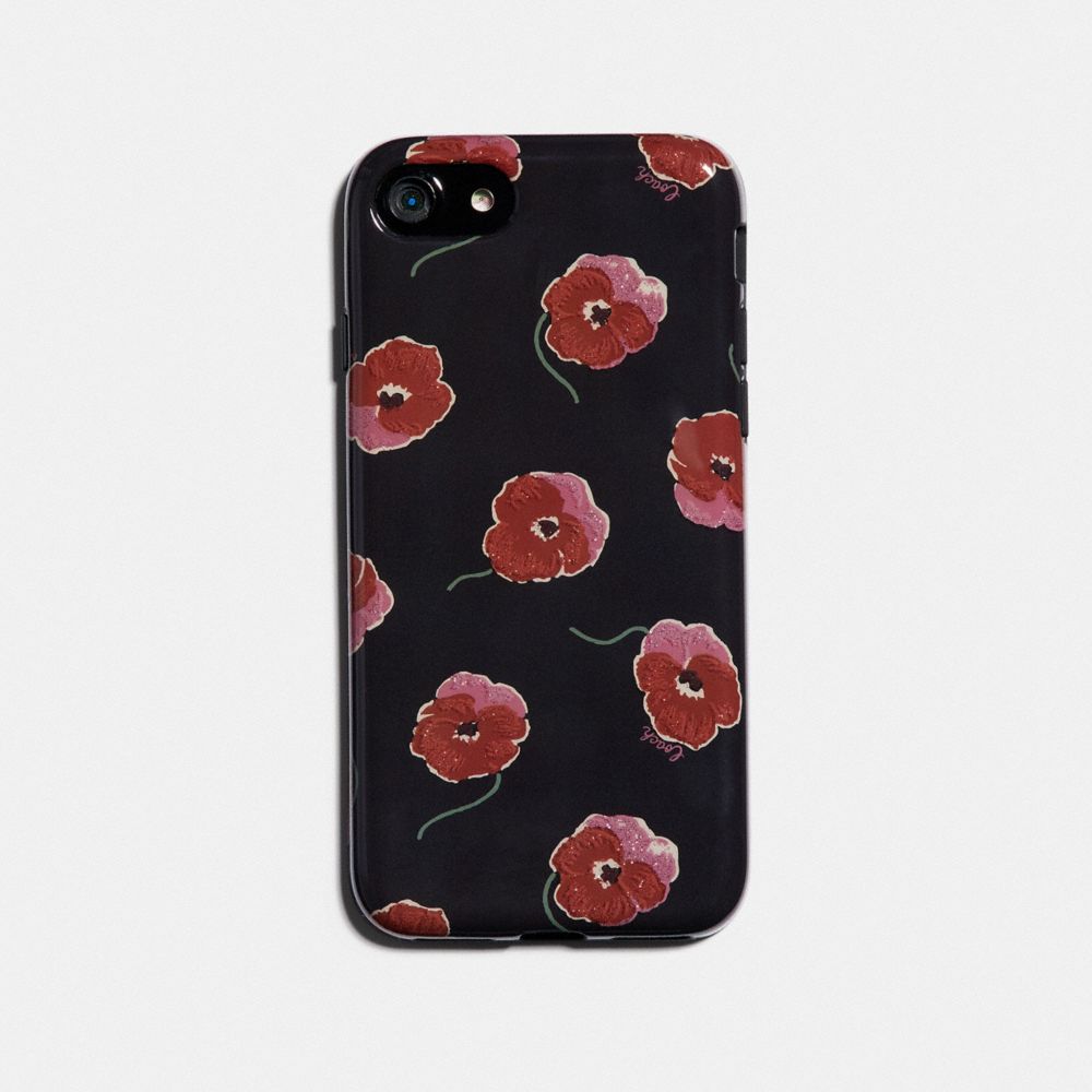 COACH F39612 - IPHONE X/XS CASE WITH POPPY PRINT BLACK/MULTICOLOR