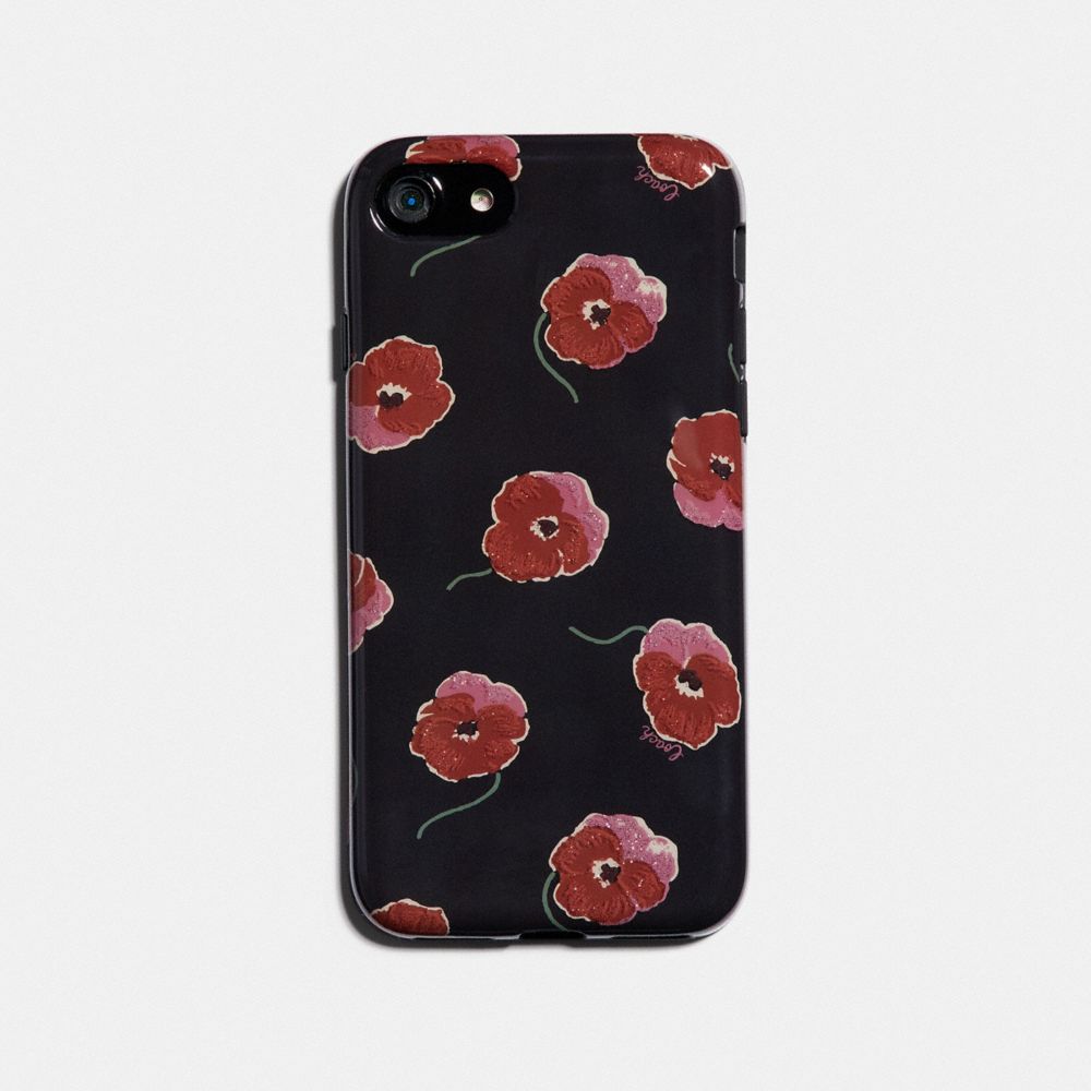 IPHONE X/XS CASE WITH POPPY PRINT - COACH F39612 - BLACK/MULTICOLOR