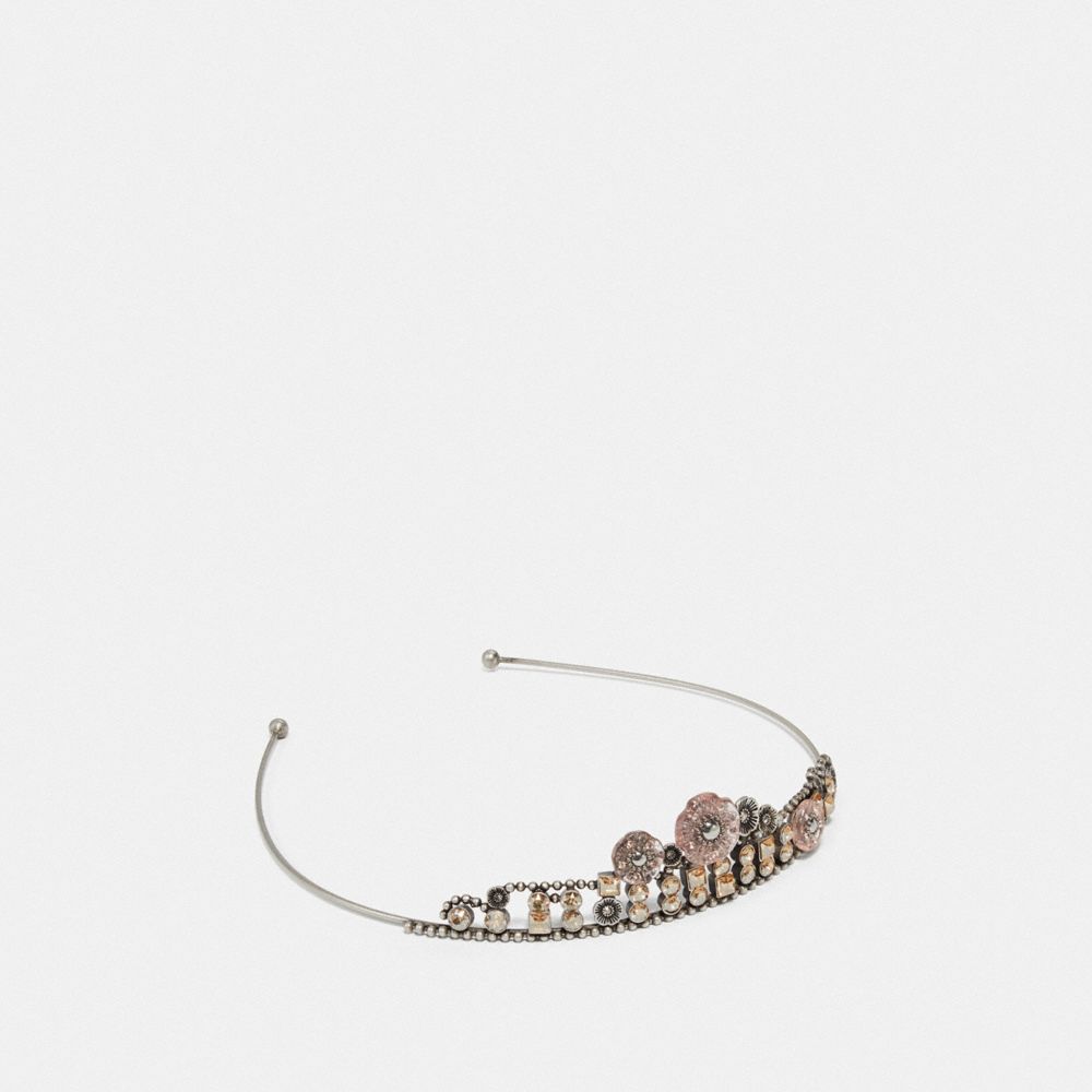 TEA ROSE TIARA - F39652 - ROSE/SILVER